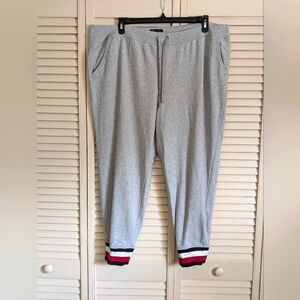 Tommy Hilfiger Women's Gray Striped Cuff Sweatpants Size 2X